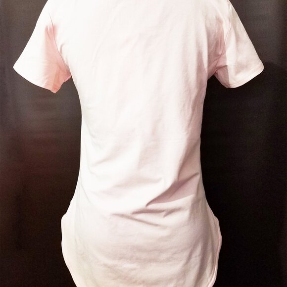 Junior Women’s Lt.Pink Euntique High-Low Scoop Neck Graphic T-Shirt Loungewear - Picture 2 of 3